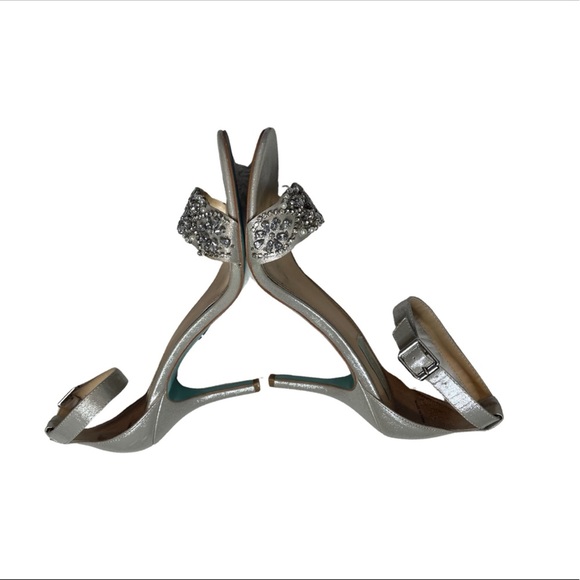 Betsey Johnson Wedding Shoes Size 10 Bridal Rhinestone Pearl Embellished - Picture 5 of 12